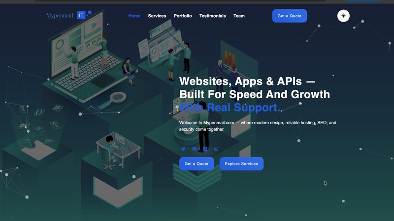 Mypenmail website preview
